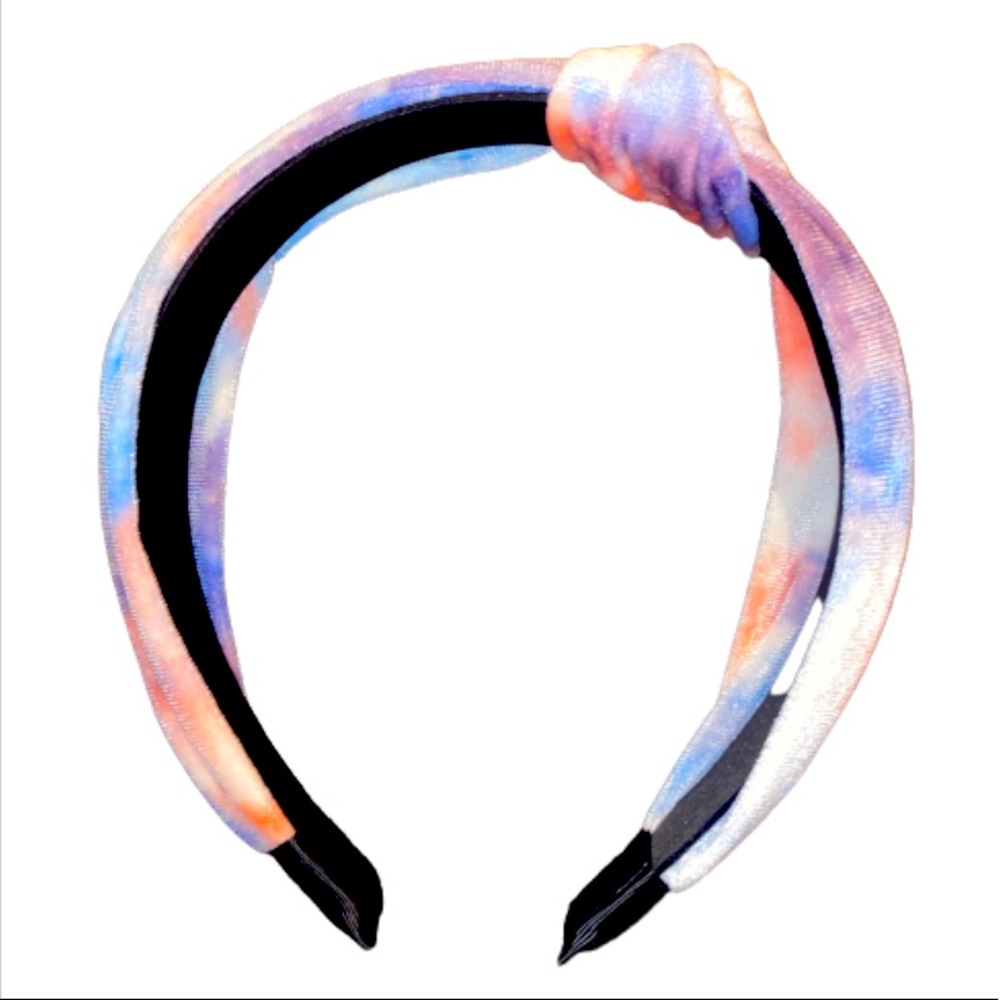 Tie Dye Pastel Knotted Velour Fabric Headband